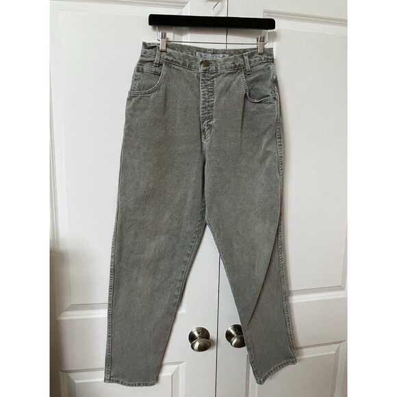 Vintage Santa Barbara Jeans Womens 13 Gray High Rise 90s Mom Jeans Denim - Picture 1 of 9